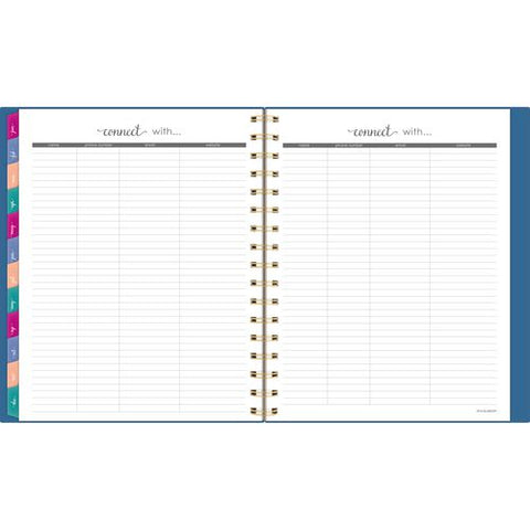 Harmony Weekly/monthly Poly Planner, 8.88 X 7.69, Blue/gold Cover, 13-month: Jan 2026 To Jan 2027