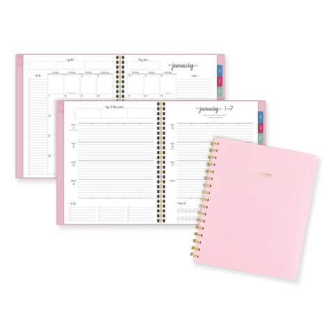 Harmony Weekly/monthly Poly Planner, 8.81 X 7.88, Pink Cover, 13-month (jan To Jan): 2024 To 2025