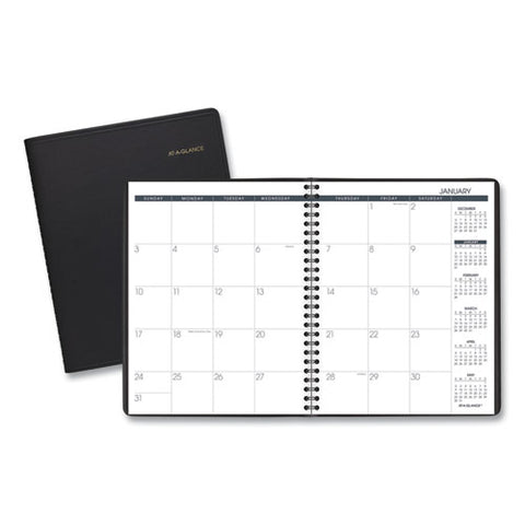 Monthly Planner, 8.75 X 7, Black Cover, 12-month (jan To Dec): 2026