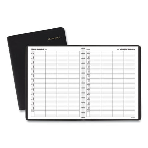 Four-person Group Daily Appointment Book, 11 X 8, Black Cover, 12-month (jan To Dec): 2026
