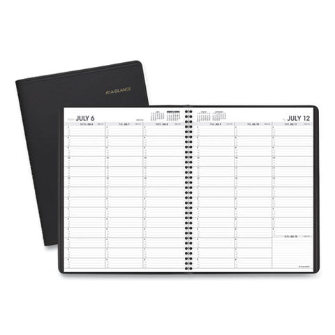Weekly Appointment Book, 11 X 8.25, Black Cover, 14-month: July 2025 To Aug 2026
