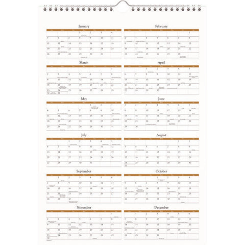 Scenic Monthly Wall Calendar, Landscape Photography, 12 X 17, White/multicolor Sheets, 12-month (jan To Dec): 2025