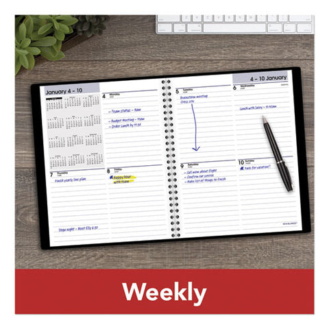 Dayminder Open-schedule Weekly Appointment Book, 8.75 X 7, Black Cover, 12-month (jan To Dec): 2026