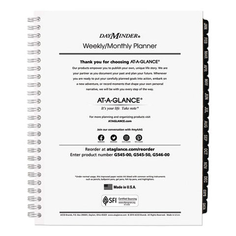 Dayminder Executive Weekly/monthly Refill, 8.75 X 7, White Sheets, 12-month (jan To Dec): 2026