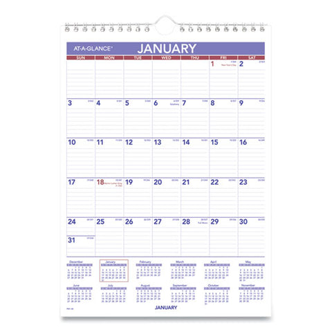 Monthly Wall Calendar With Ruled Daily Blocks, 8 X 11, White Sheets, 12-month (jan To Dec): 2026