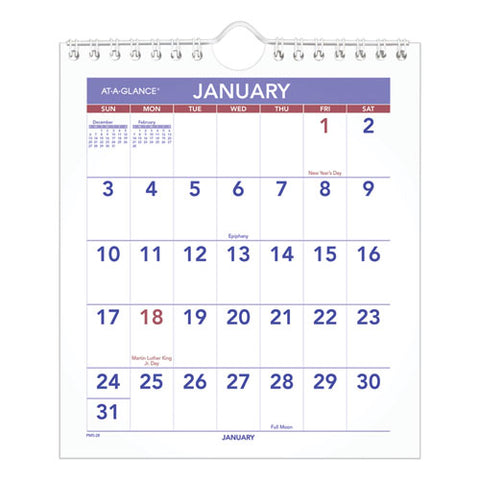 Mini Monthly Wall Calendar With Fold-out Easel, 7 X 8, White Sheets, 12-month (jan To Dec): 2026