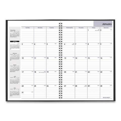 Dayminder Monthly Planner, Ruled Blocks, 12 X 8, Black Cover, 14-month: Dec 2025 To Jan 2027