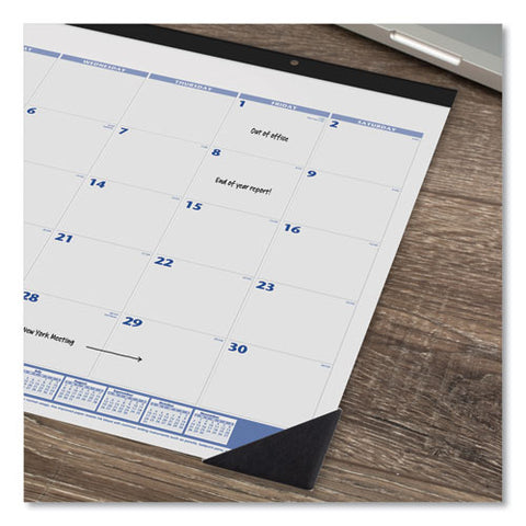 Desk Pad, 22 X 17, White Sheets, Black Binding, Black Corners, 12-month (jan To Dec): 2026