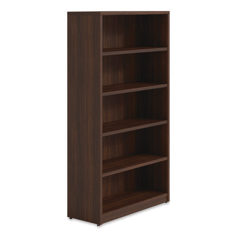 Alera Seville Bookcase, Five-shelf, 36" X 14" X 65", Mahogany