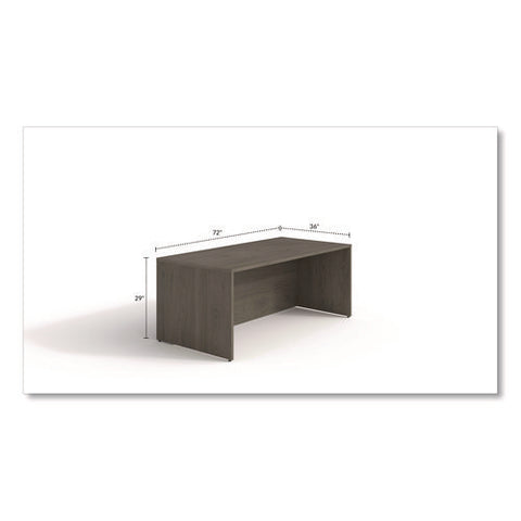 Alera Seville Series Desk Shell, 72" X 36" X 29", Walnut