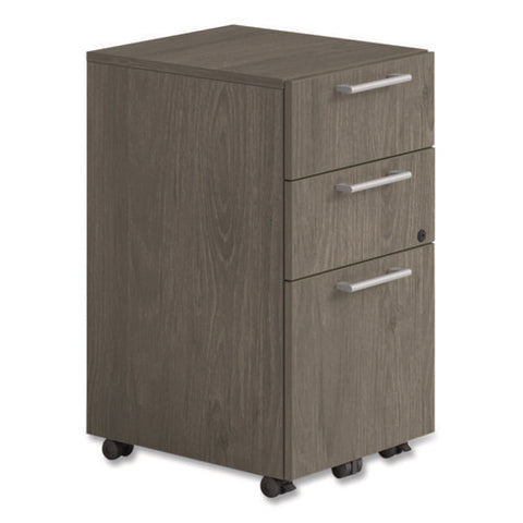 Alera Seville Series Mobile Pedestal, Left/right, 3-drawer: Box/box/file, Legal, Walnut, 15" X 18" X 27"