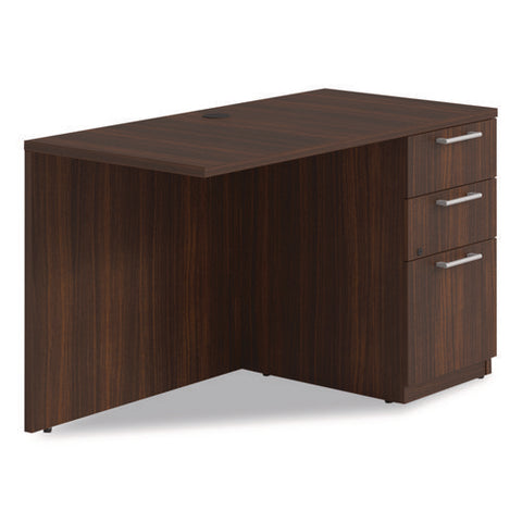 Seville Desk Return With Pedestal, Right, 48" X 24" X 29", Mahogany