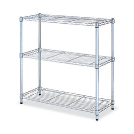 Residential Wire Shelving, Three-shelf, 36w X 14d X 36h, Silver