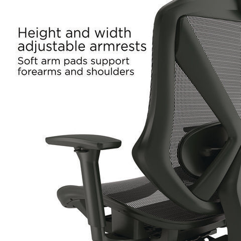 Alera Taunton Ergonomic Mesh Swivel Task Chair, Supports Up To 275lb, 17.44 To 20.98 Seat Height, Black Seat/back, Black Base