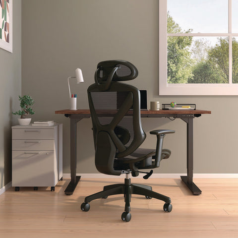 Alera Taunton Ergonomic Mesh Swivel Task Chair, Supports Up To 275lb, 17.44 To 20.98 Seat Height, Black Seat/back, Black Base