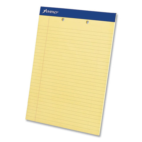 Perforated Writing Pads, Wide/legal Rule, 50 Canary Yellow 8.5 X 11.75 Sheets, Dozen