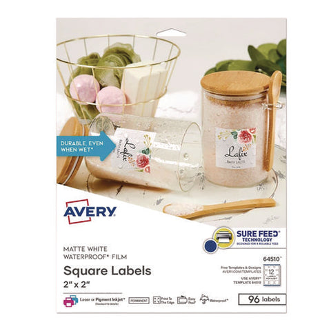 Laser/inkjet Multipurpose Label, 2 X 2, White, 12/sheet, 8 Sheets/pack