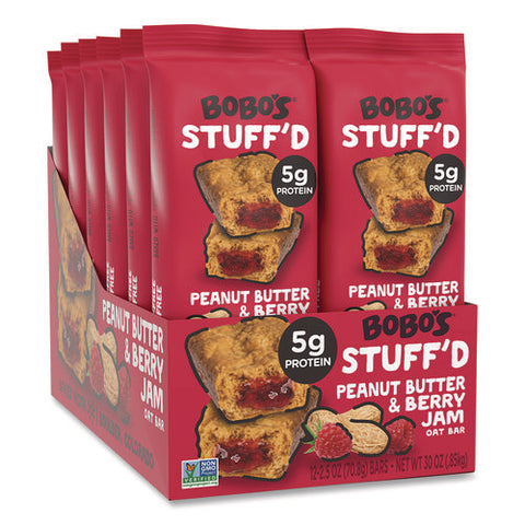 Stuff'd Gluten-free Peanut Butter And Berry Jam Oat Bar, 2.5 Oz Bar, 12/box