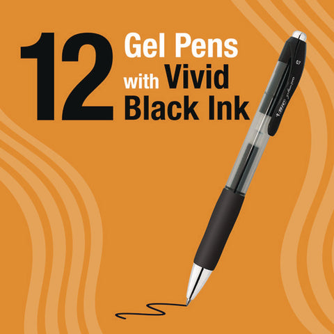 Gel-ocity Pro Quick Dry Gel Pen, Retractable, Medium 0.7 Mm, Black Ink, Black/clear Barrel, 12/pack