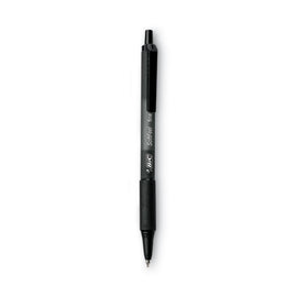 Soft Feel Ballpoint Pen, Retractable, Fine 0.8 Mm, Black Ink, Black Barrel, Dozen