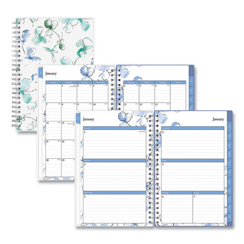 Lindley Weekly/monthly Planner, Lindley Floral Artwork, 8 X 5, White/blue/green Cover, 12-month (jan To Dec): 2026