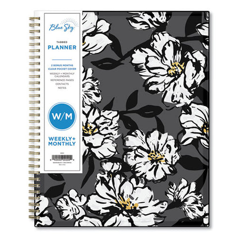 Baccara Dark Create-your-own Cover Weekly/monthly Planner, Floral, 11 X 8.5, Gray/black/gold Cover, 12-month (jan-dec): 2023
