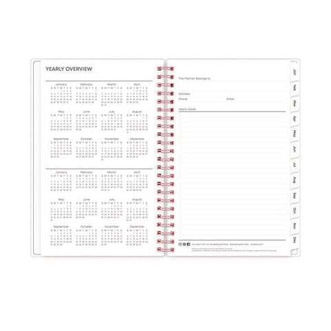 Joselyn Weekly/monthly Planner, Floral Artwork, 8 X 5, Pink/peach/black Cover, 12-month (jan To Dec): 2025