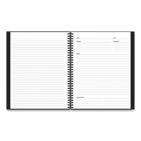 Aligned Business Notebook, Meeting-minutes/notes Format With Narrow Ruling, Black Cover, (78) 11 X 8.5 Sheets