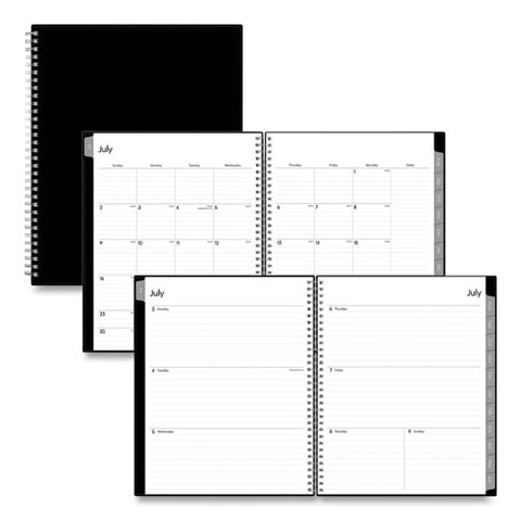 Enterprise Academic Weekly/monthly Planner, 11 X 8.5, Black Cover, 12-month (july To June): 2025 To 2026