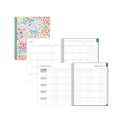 Ditsy Dapple Light Cyo Cover Weekly/monthly Lesson Planner, 2025-2026, Nine Classes, Multicolor Cover, (70) 11 X 8.5 Pages