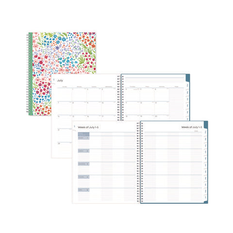 Ditsy Dapple Light Cyo Cover Weekly/monthly Lesson Planner, 2025-2026, Nine Classes, Multicolor Cover, (70) 11 X 8.5 Pages