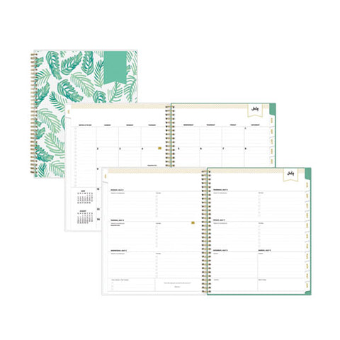 Day Designer Academic Year Weekly/monthly Frosted Planner, Palms Artwork, 11 X 8.5, 12-month (july To June): 2025 To 2026