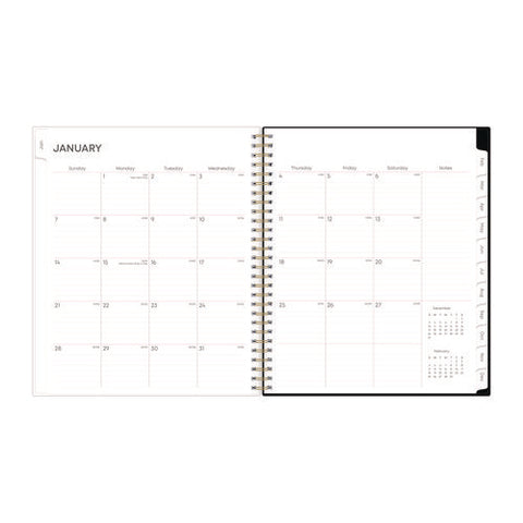 Nevaeh Monthly Planner, Floral Artwork, 10 X 8, Black/multicolor Cover, 12-month (jan To Dec): 2025