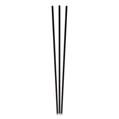 Unwrapped Round Stirrers, 7.75", Polypropylene, Black, 500/pack