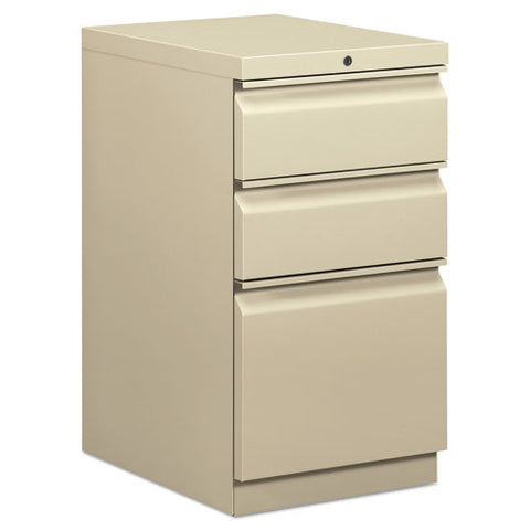 Mobile Pedestals, Left Or Right, 3-drawers: Box/box/file, Legal/letter, Putty, 15" X 20" X 28"
