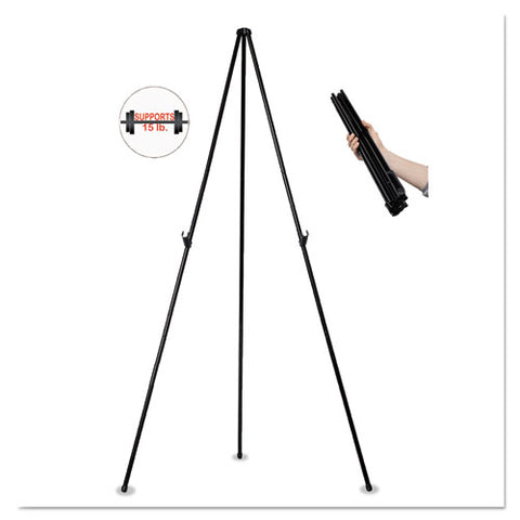 Heavy-duty Instant Easel, 61.5" Tall, Metal, Black