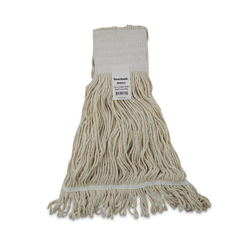 Mop Head, Pro Loop Web/tailband, Premium Saddleback Head, Cotton, 24 Oz, White, 12/carton