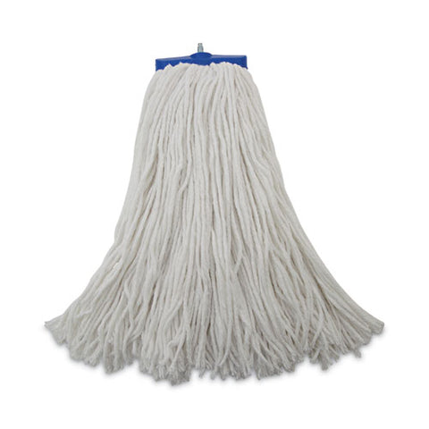 Mop Head, Economical Lie-flat Head, Rayon Fiber, 20oz, White, 12/carton