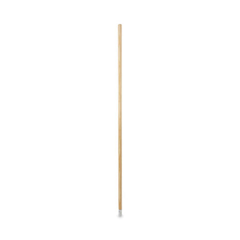 Lie-flat Screw-in Mop Handle, Lacquered Wood, 1.13" Dia X 54", Natural