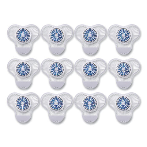Urinal Screen With Non-para Deodorizer Block, Green Apple Scent, Blue/white, 3.25 Oz, 12/box