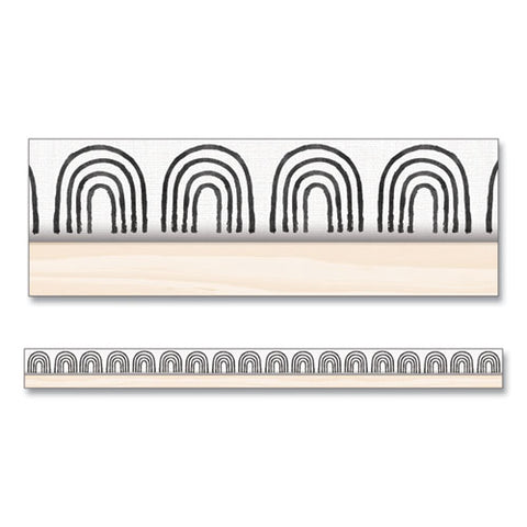 Straight Borders, Rainbows, 3" X 3 Ft, Black/white/cream, 12/pack
