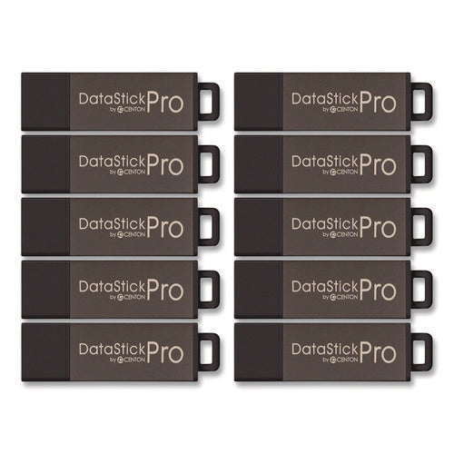 Datastick Pro Usb 2.0 Type A Flash Drive, 16 Gb, Gray, 10/pack