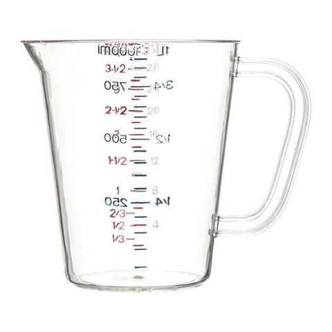 Commercial Measuring Cup, 1 Qt, Plastic, Clear