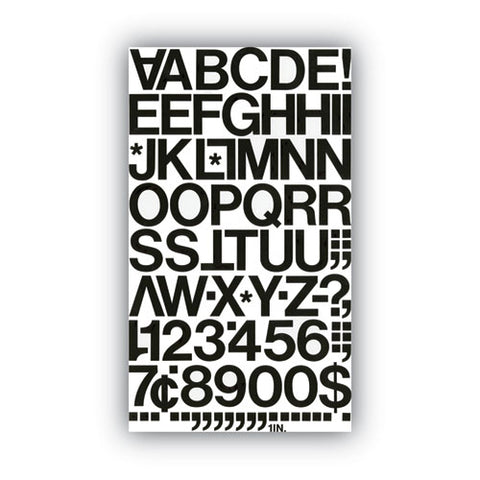 Press-on Vinyl Self-adhesive Numbers And Uppercase Letters, 1" Tall, Black Characters, 88/pack