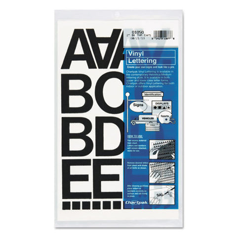 Press-on Vinyl Self-adhesive Numbers And Uppercase Letters, 2" Tall, Black Characters, 77/pack