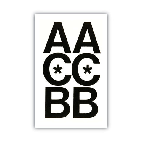 Press-on Vinyl Self-adhesive Uppercase Letters, 3" Tall, Black Characters, 50/pack
