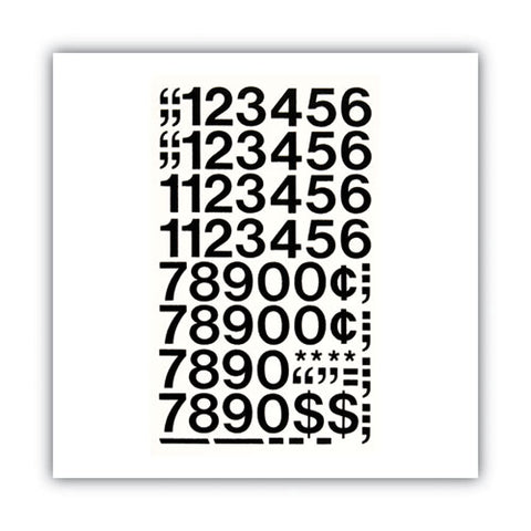 Press-on Vinyl Self-adhesive Numbers, 1" Tall, Black Characters, 44/pack