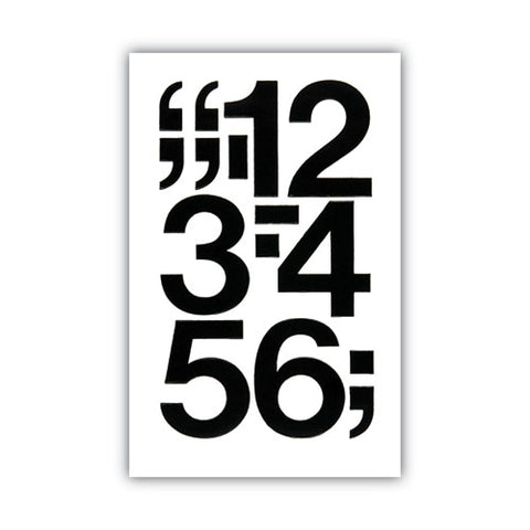 Press-on Vinyl Self-adhesive Numbers, 3" Tall, Black Characters, 10/pack