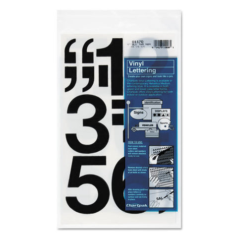 Press-on Vinyl Self-adhesive Numbers, 3" Tall, Black Characters, 10/pack