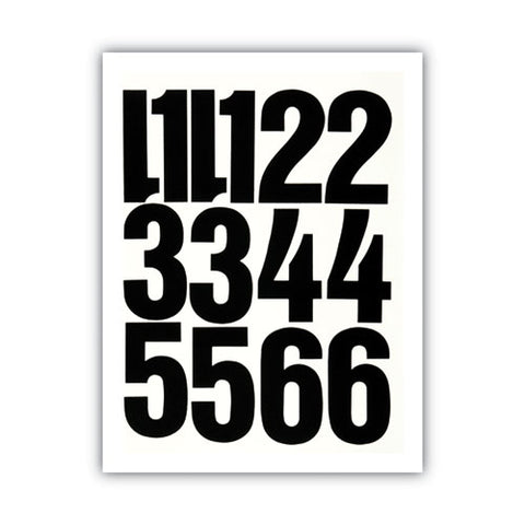 Press-on Vinyl Self-adhesive Numbers, 4" Tall, Black Characters, 23/pack
